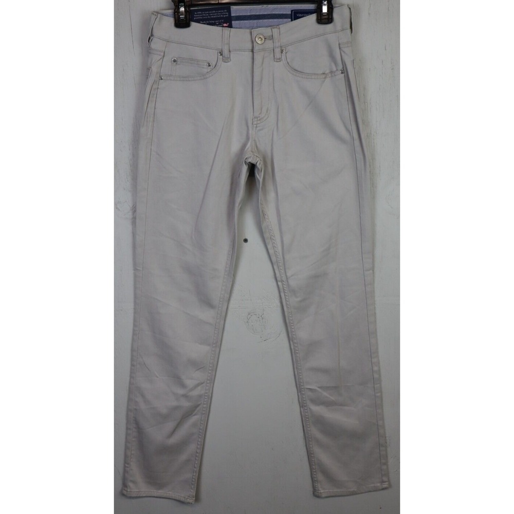 Mens Vineyard Vines 5 Pocket Pants‎ Size 28x32 Pebble Gray Cotton Leedward Luxe